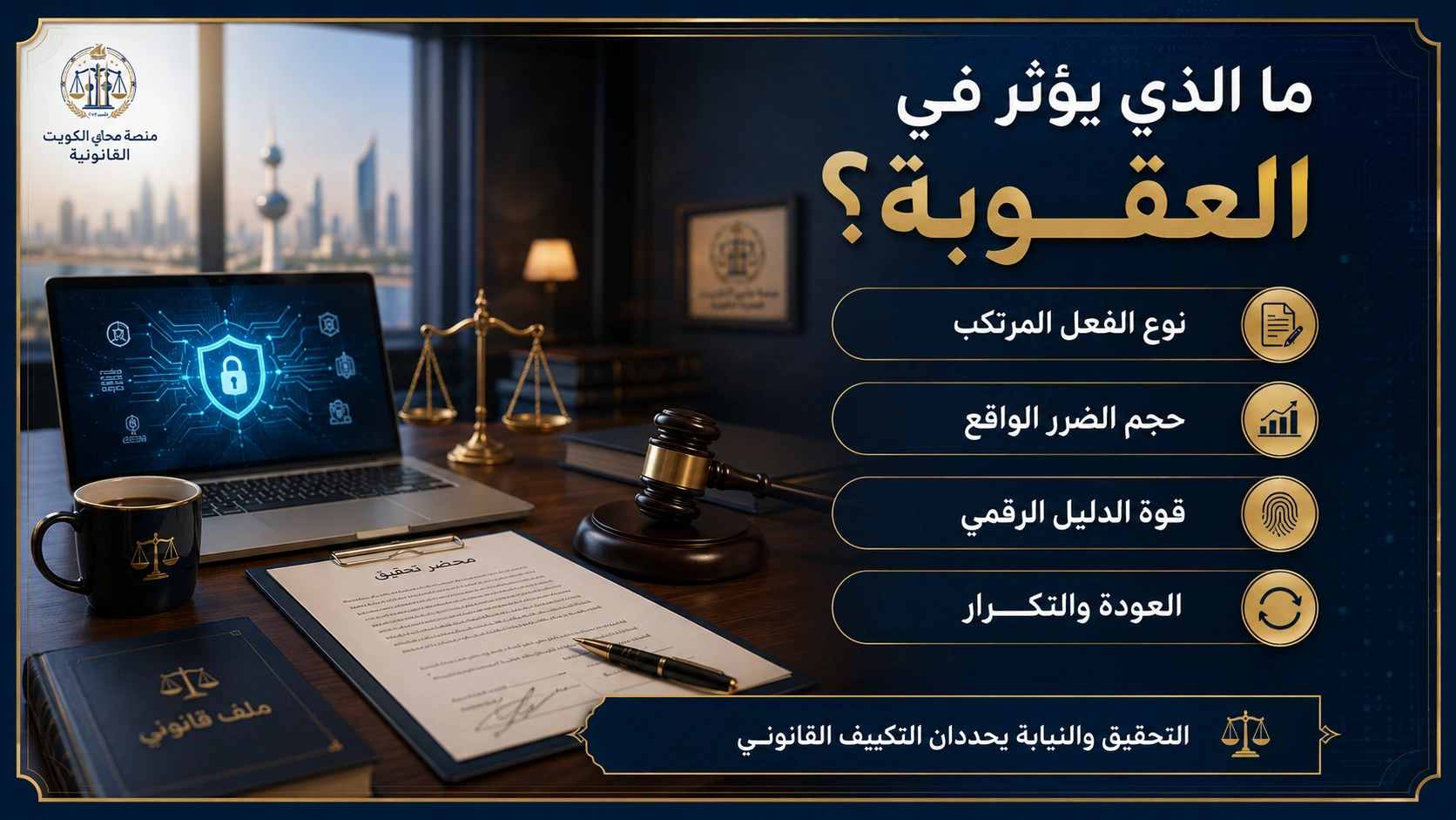 العوامل التي تؤثر في عقوبة الجرائم الإلكترونية في الكويت