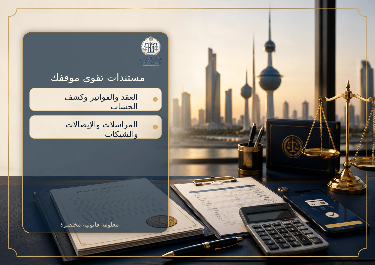 تحصيل ديون في الكويت بالطرق القانونية 3 صورة توضيحية لمستندات تحصيل الدين في الكويت
