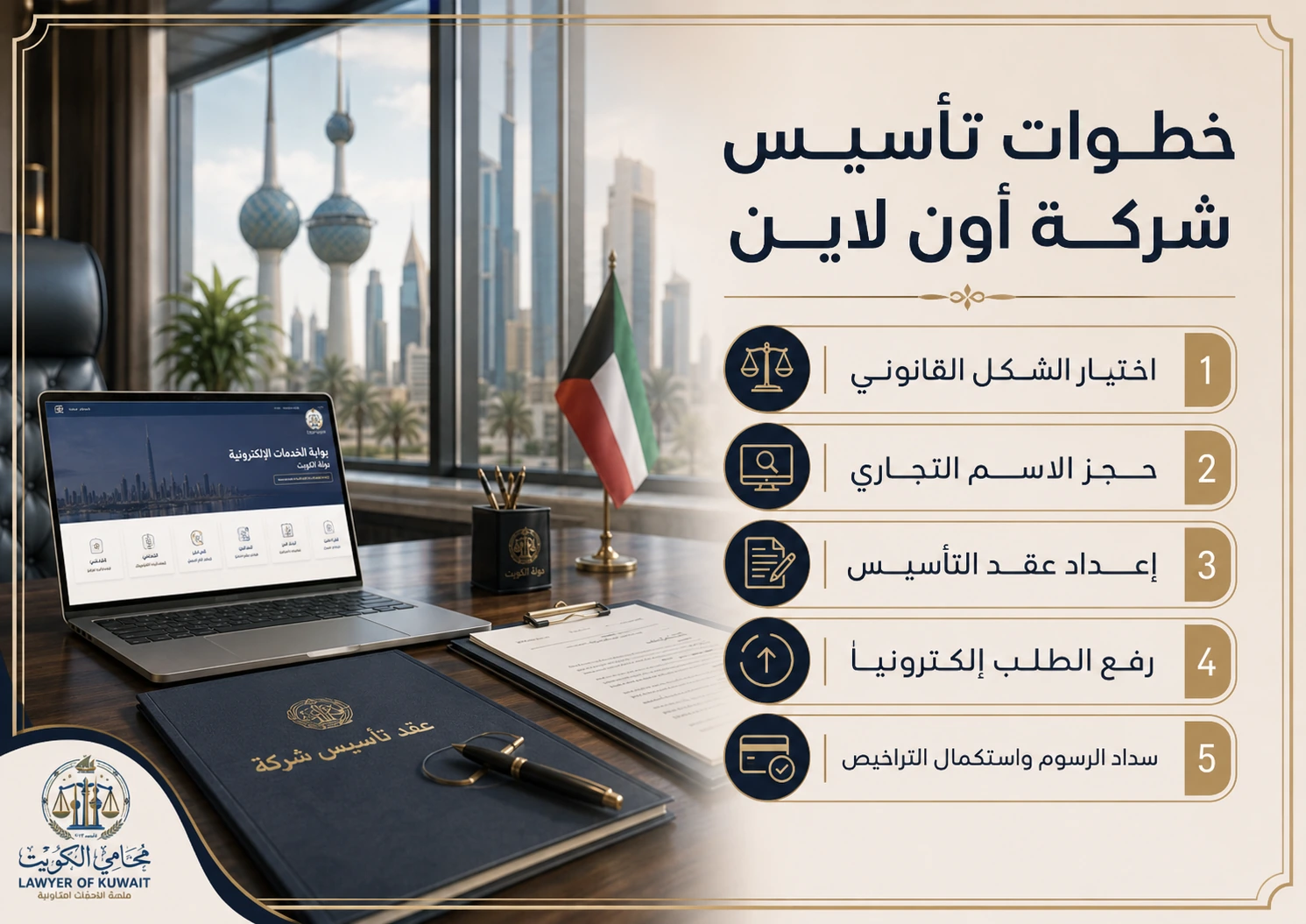 تأسيس شركة في الكويت أون لاين 3 خطوات تأسيس شركة في الكويت أون لاين