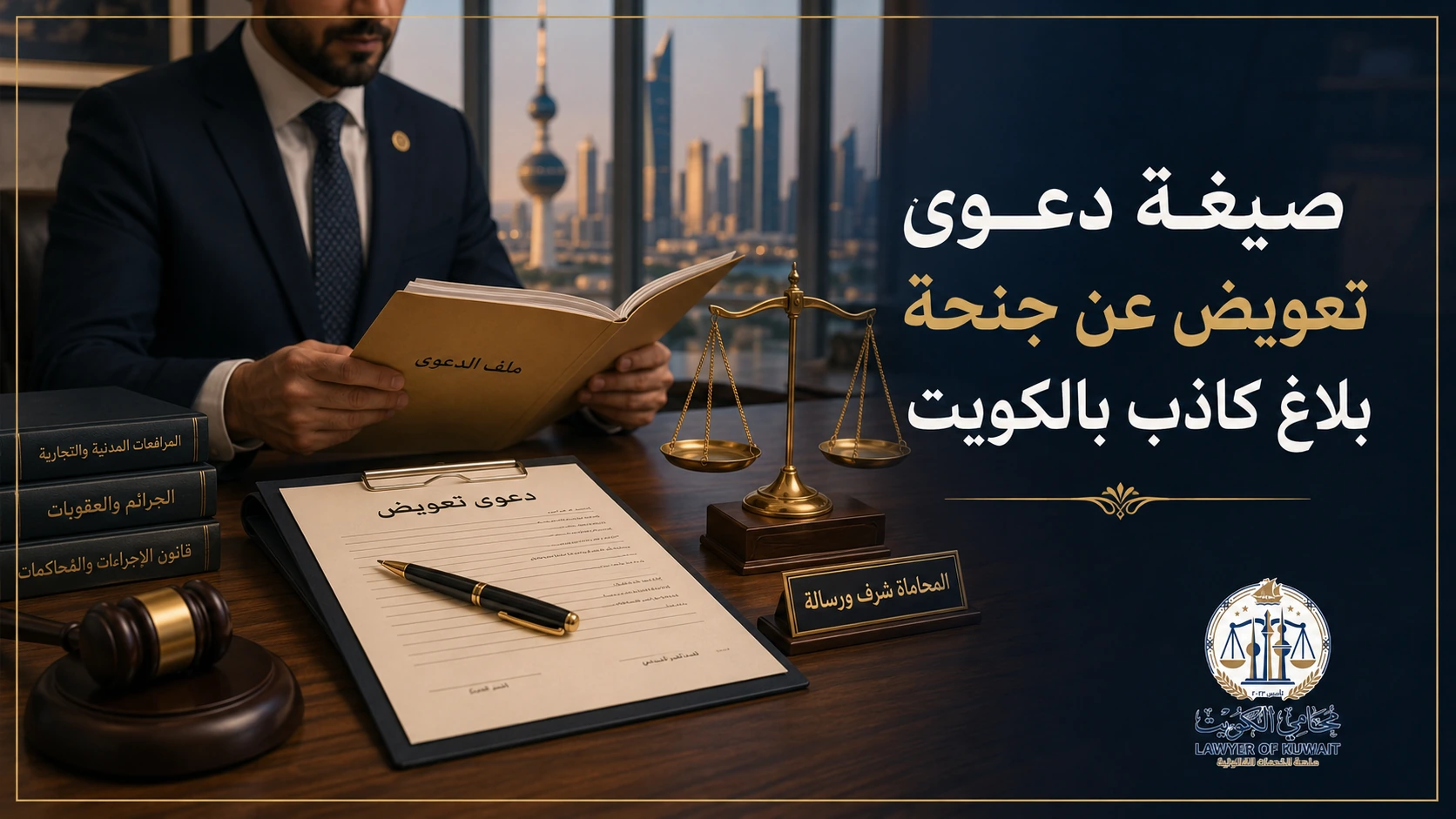 صيغة دعوى تعويض عن جنحة بلاغ كاذب بالكويت