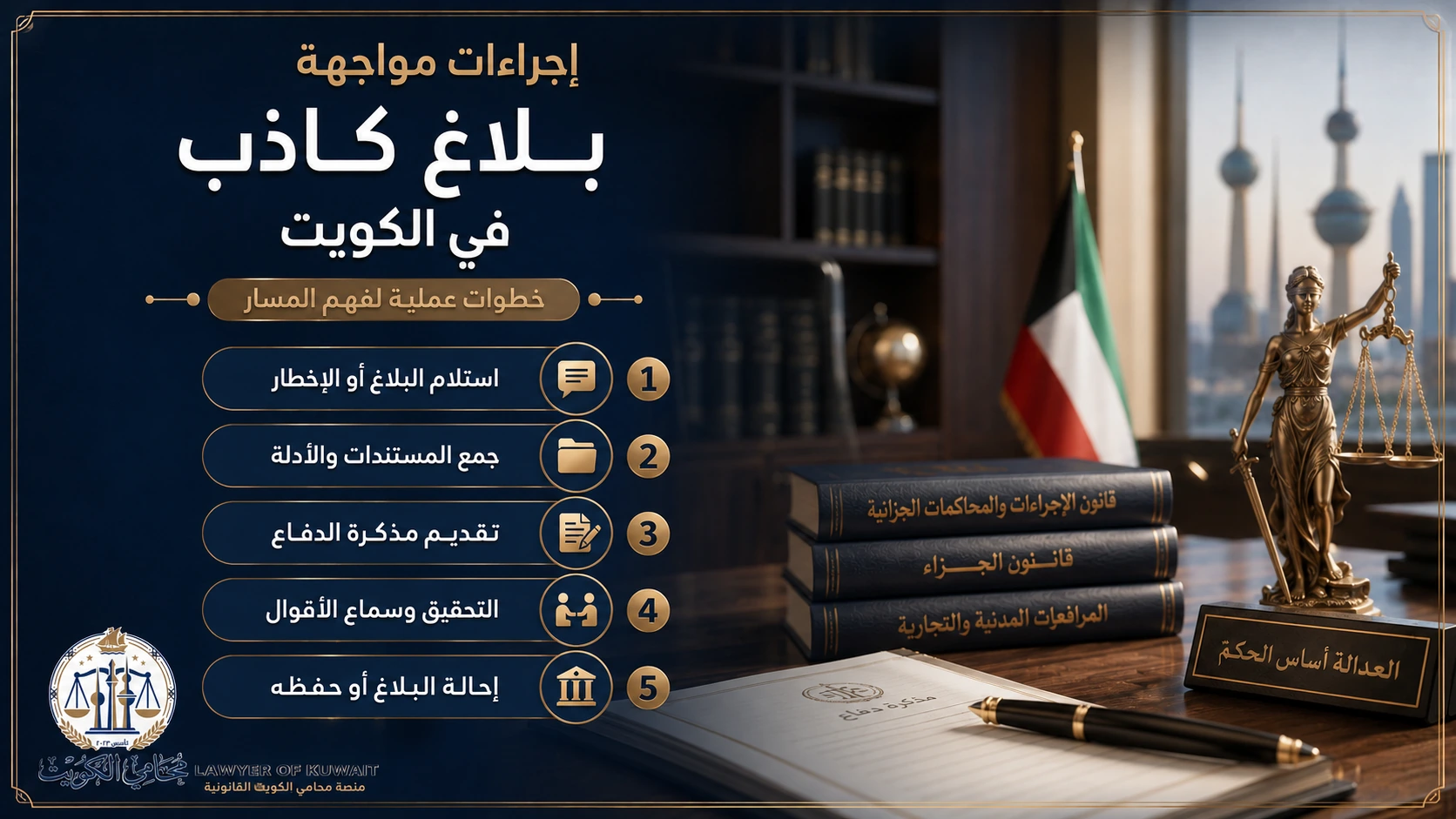 أهم الدفوع في جنحة البلاغ الكاذب بالكويت 3 إجراءات عملية لمواجهة بلاغ كاذب في الكويت