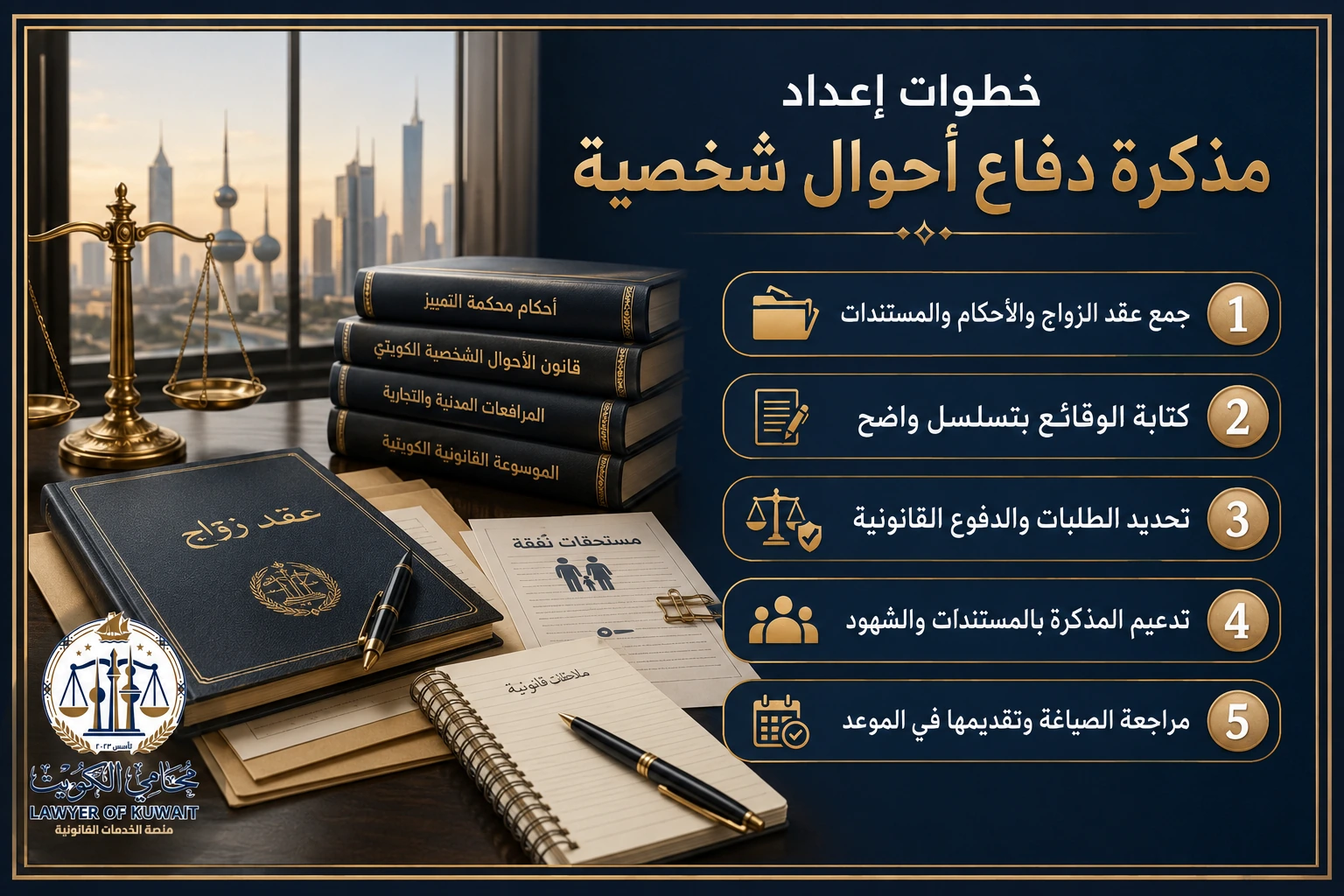 مذكرة دفاع أحوال شخصية في الكويت 3 خطوات إعداد مذكرة دفاع أحوال شخصية في الكويت