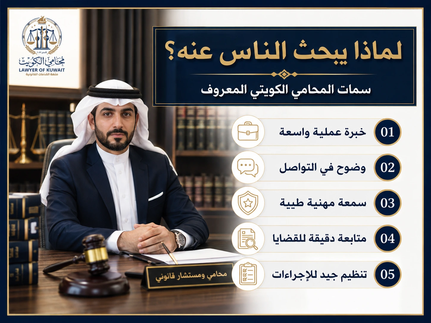 محامي كويتي معروف 2 سمات المحامي الكويتي المعروف والمهني