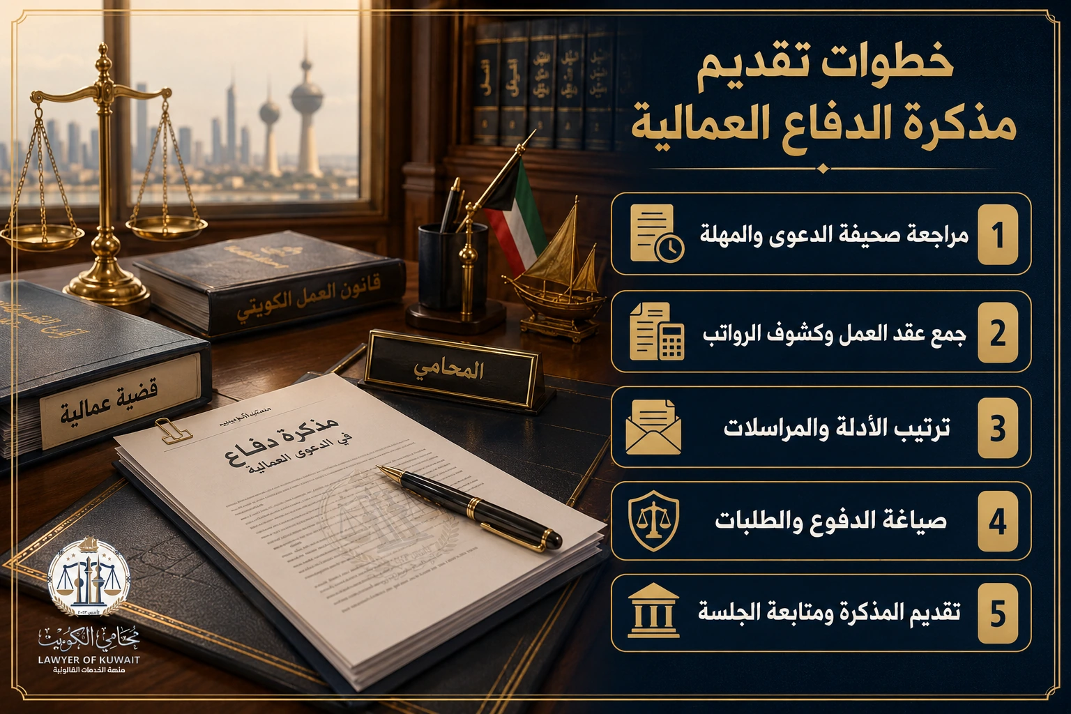 صياغة مذكرة دفاع عمالية في الكويت 3 خطوات تقديم مذكرة الدفاع العمالية في الكويت