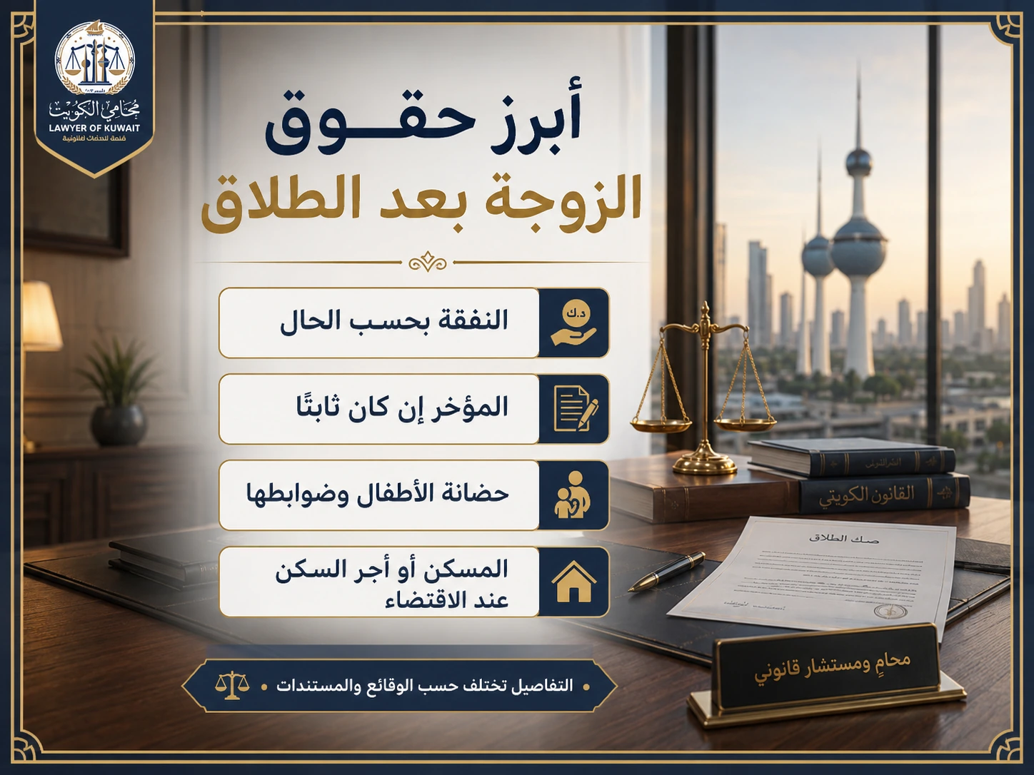 إنفوجراف يوضح أبرز حقوق الزوجة بعد الطلاق