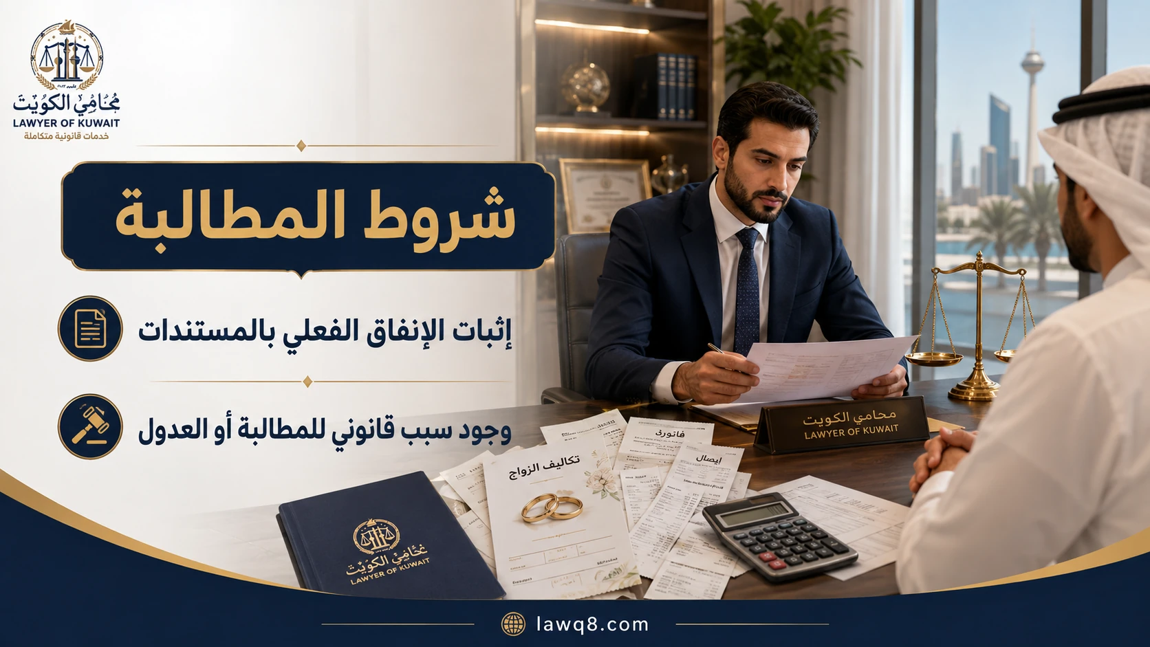 شروط المطالبة بتكاليف الزواج في الكويت
