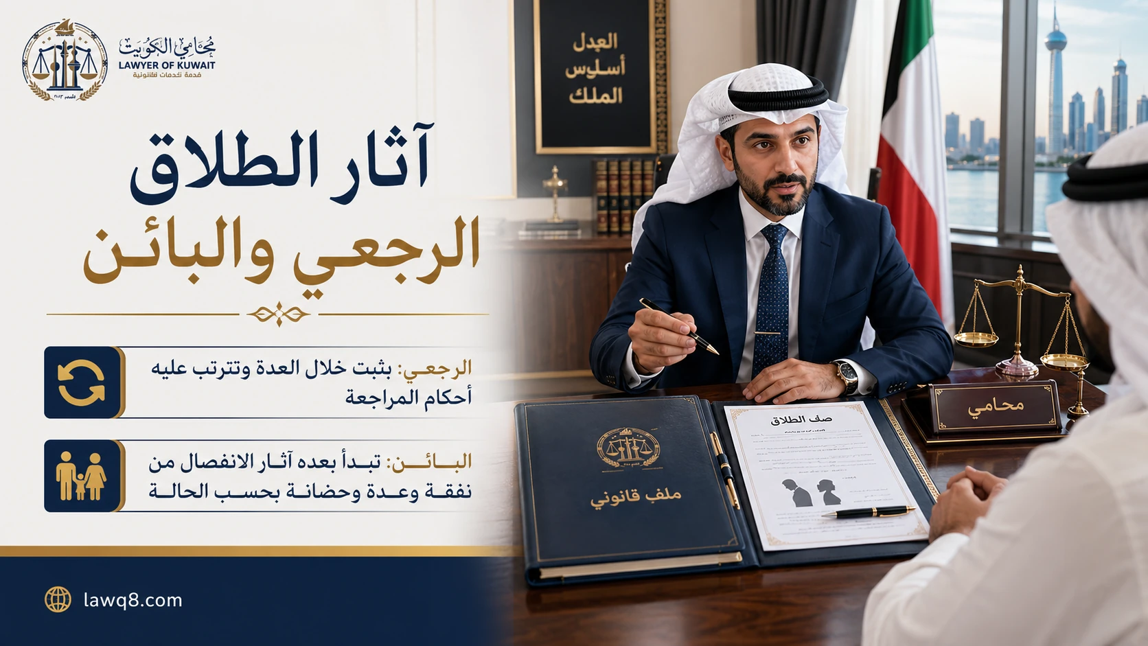 الطلاق الرجعي والبائن في الكويت 4 آثار الطلاق الرجعي والبائن في الكويت