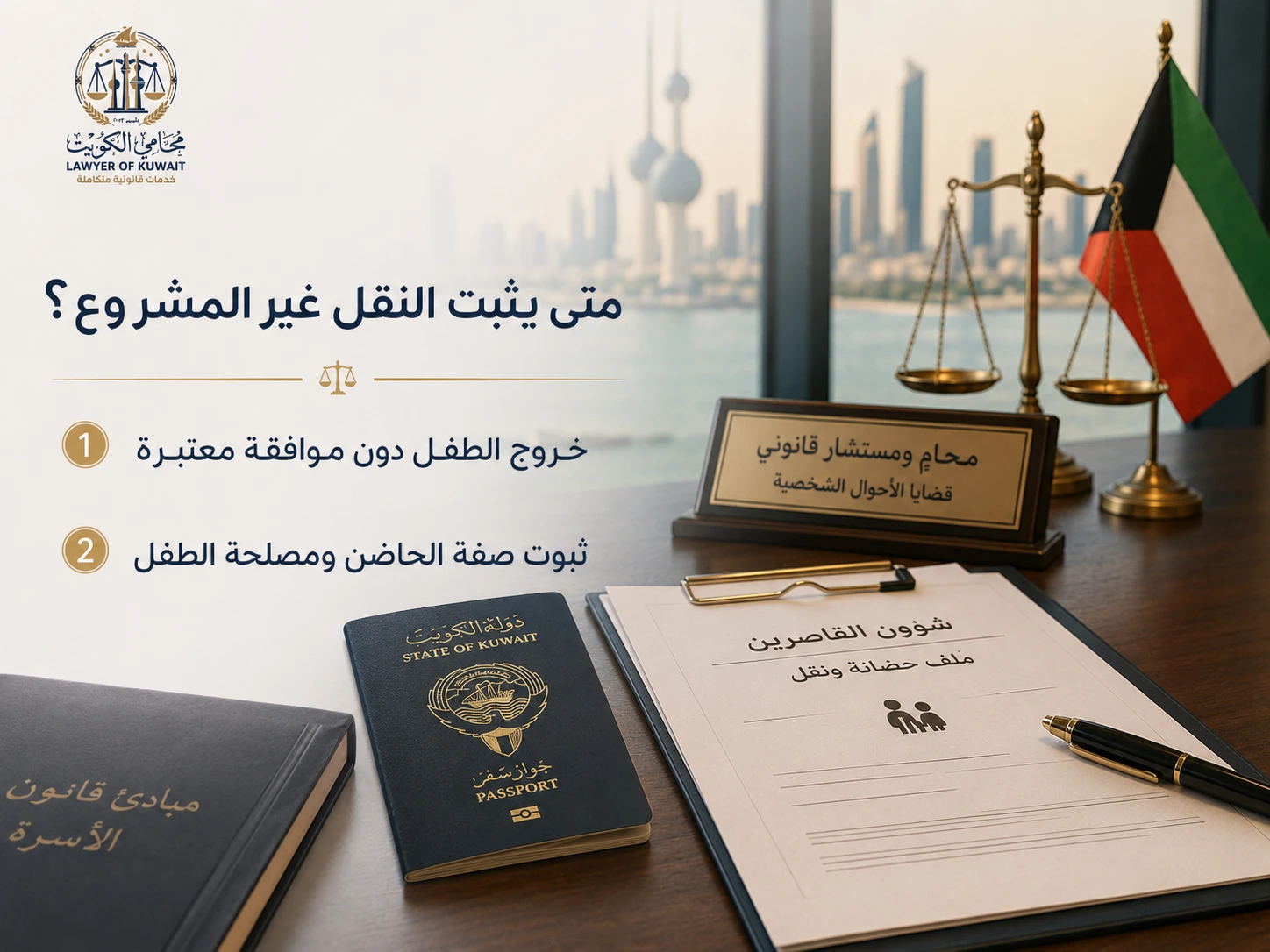 استرداد طفل نُقل خارج الكويت دون موافقة الحاضن 3 متى يثبت النقل غير المشروع للطفل في الكويت