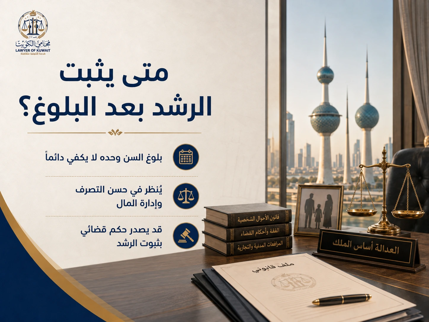 رفع الوصاية وإثبات الرشد بعد بلوغ القاصر 3 متى يثبت الرشد بعد البلوغ في الكويت