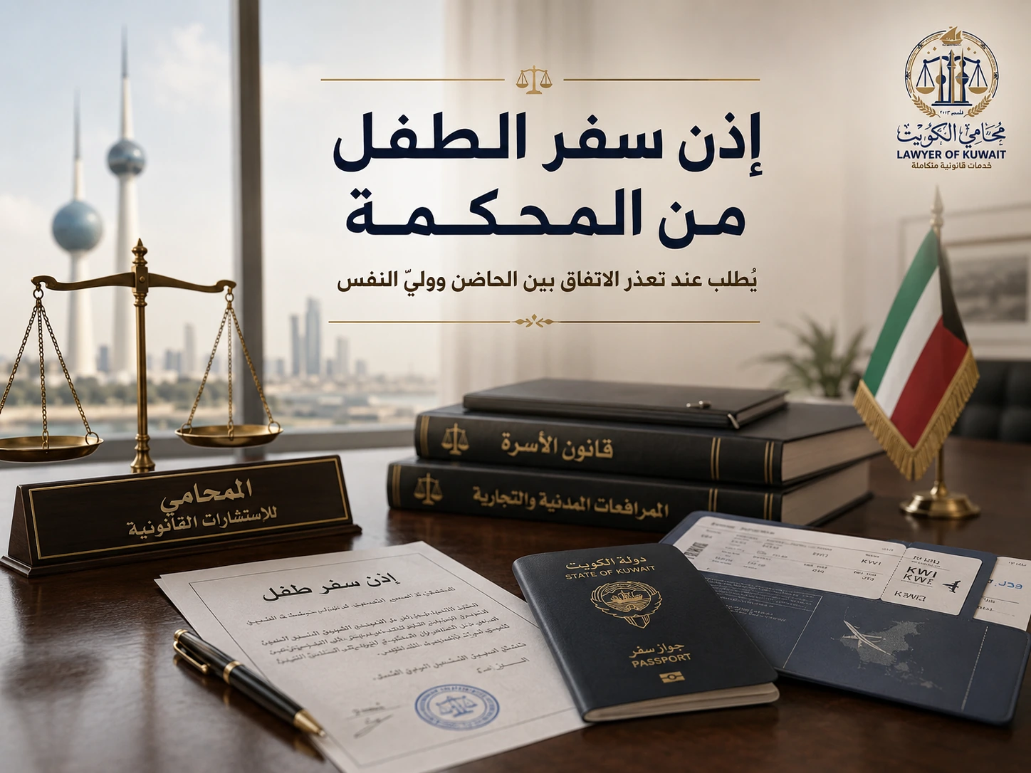 طلب إذن سفر الطفل من المحكمة في الكويت