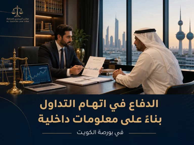 الدفاع في اتهام التداول بناءً على معلومات داخلية في بورصة الكويت