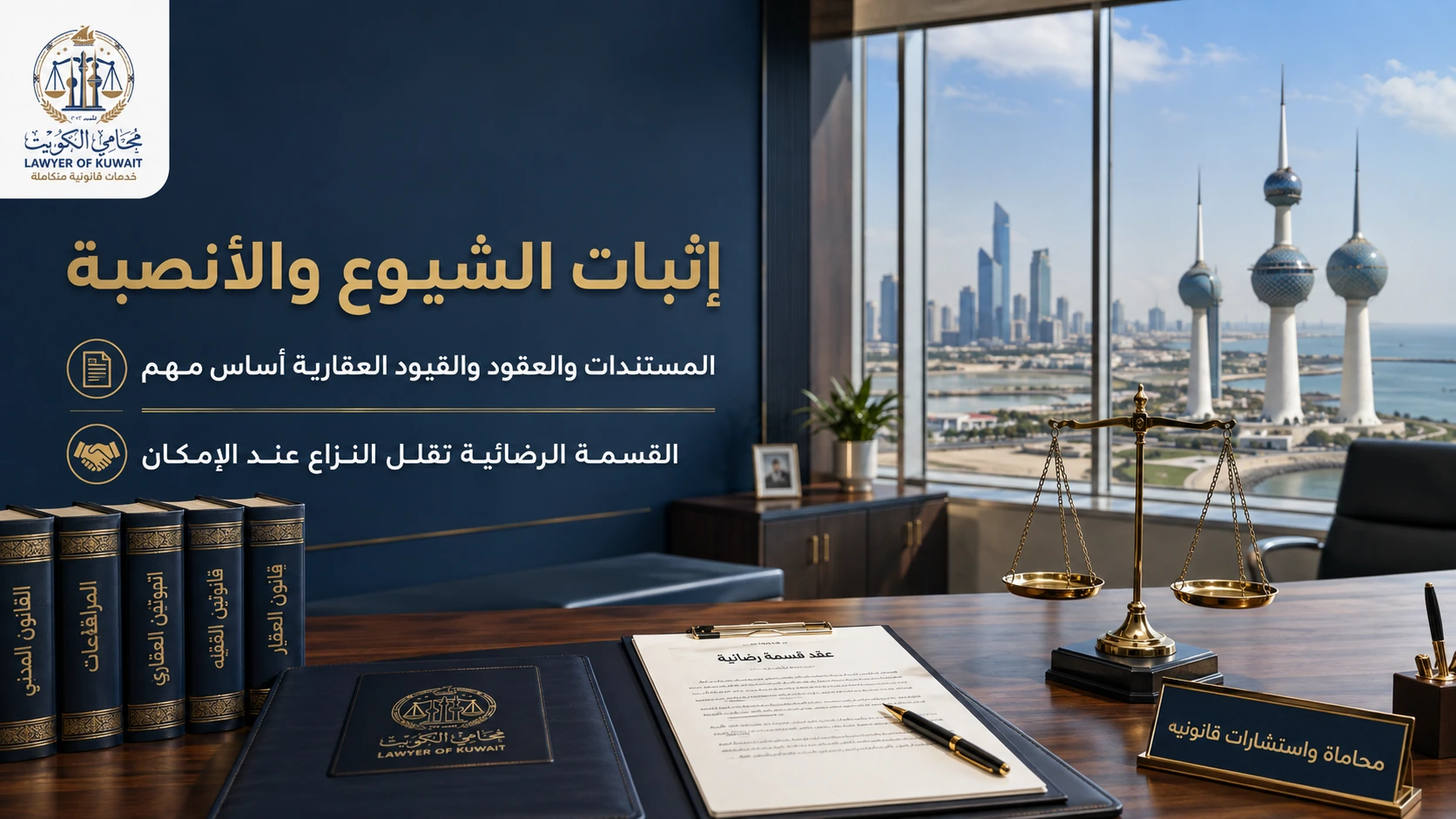 قسمة المال الشائع في الكويت 3 إثبات الشيوع والأنصبة
