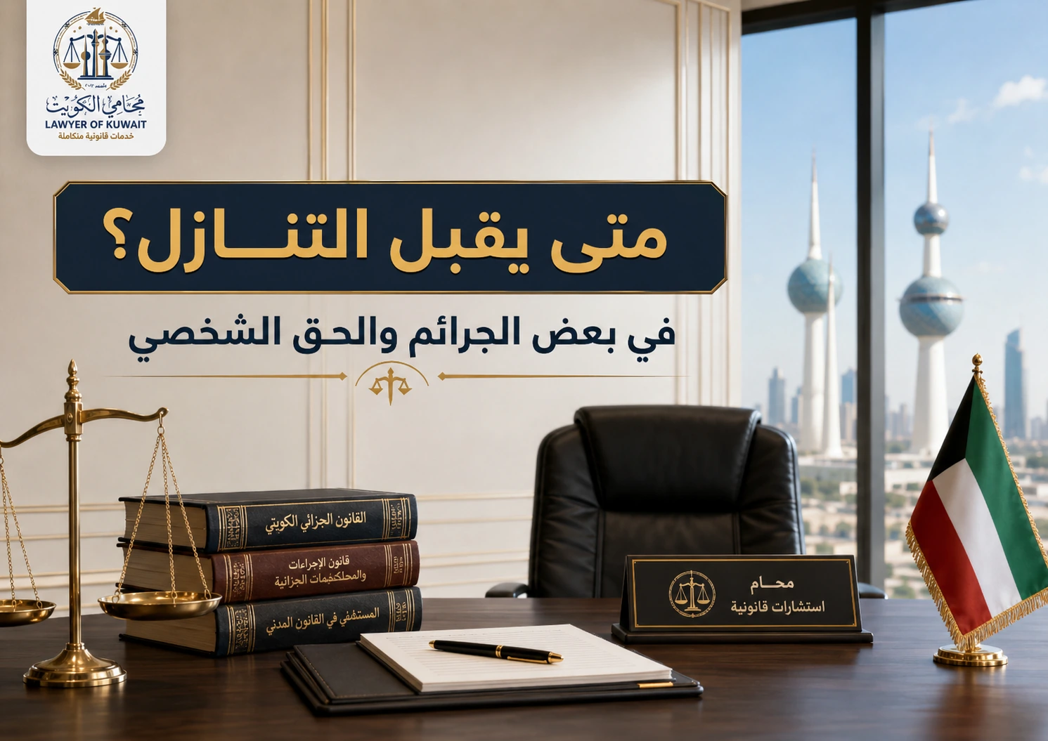 التنازل عن القضية الجنائية في الكويت - توضيح بصري