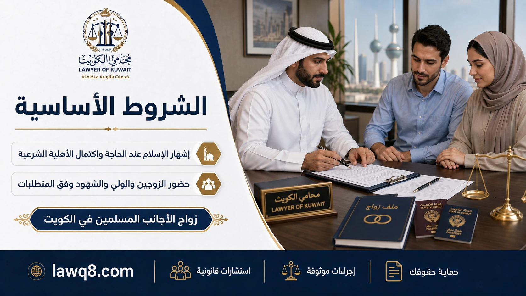 زواج الأجانب المسلمين في الكويت 3 الشروط الأساسية في زواج الأجانب المسلمين في الكويت