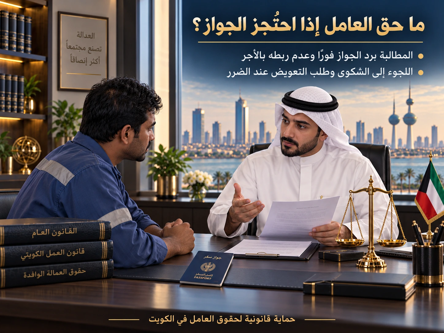 احتجاز صاحب العمل لجواز سفر العامل وكيفية استرداده 4 ما حق العامل إذا احتُجز جوازه؟